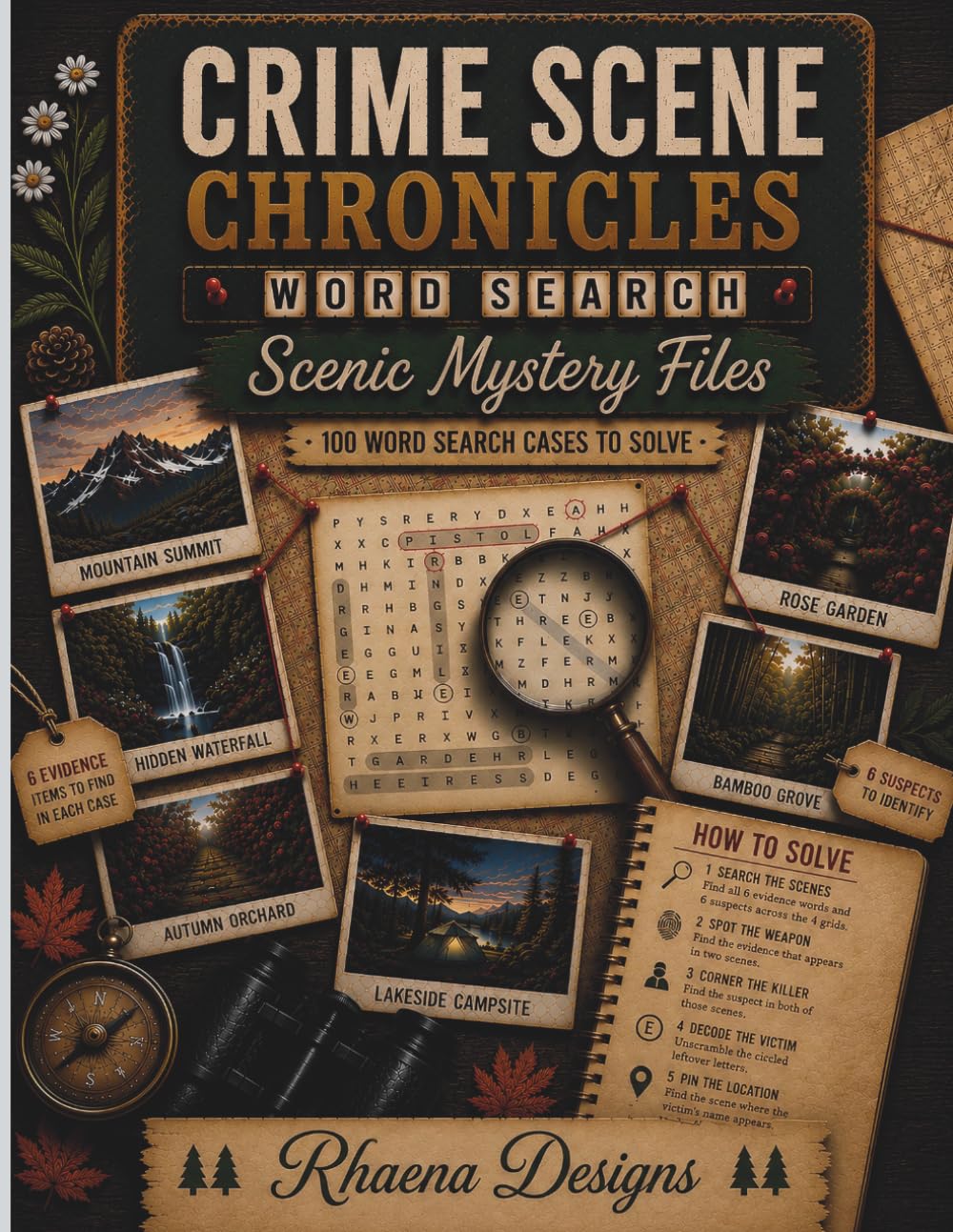 Crime Scene Chronicles Word Search: Scenic Mystery Files: 100 Interactive Crime Cases Through Hidden Clues, Evidence, Suspects, and Scenic Puzzle Scenes