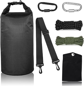 Bear Food Bag Hanging System, Ultralight Camping Bear Bag Kit Include 10L Waterproof Bear Bag, Pulley System with Survival Utility Ropes, Clips, Rock Pouch and Instructions