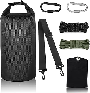 Bear Food Bag Hanging System, Ultralight Camping Bear Bag Kit Include 10L Waterproof Bear Bag, Pulley System with Survival Utility Ropes, Clips, Rock Pouch and Instructions