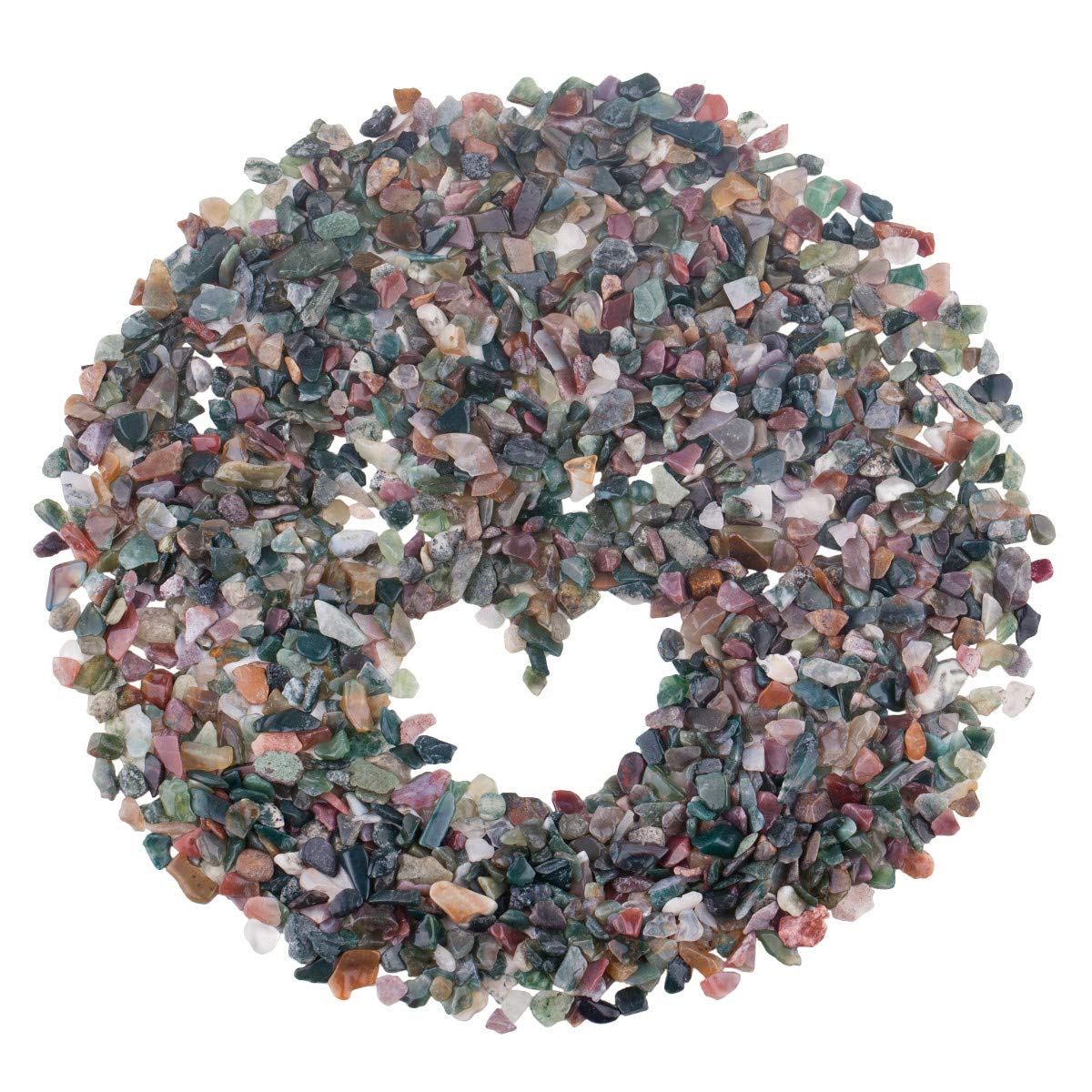 mookaitedecor 1 Pound Tumbled Chip Stones Crushed Crystal, Polished Rocks for Crafts, Art, Jewelry Making and Decorative Stone