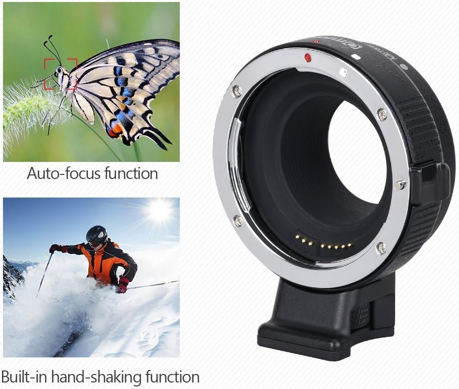 Commlite CM-EF-EOS M Auto-Focus Lens Mount Adapter for EF/EF-S Lens to Canon EOS M (EF-M Mount) Mirrorless Camera Lens Converter Ring for Canon EOS M1 M2 M3 M5 M6 M10 M50 M100