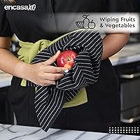 Vista 3 de Encasa XO Juego de toallas de cocina de algodón, paño de mano y té para limpieza y secado rápido, XL 28 x 18 pulgadas (paquete de 12) altamente