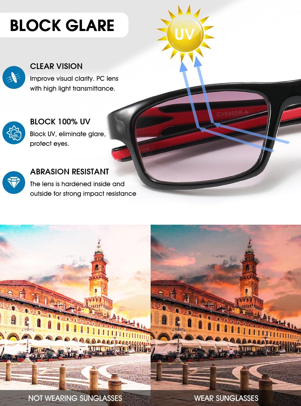 VEVESMUNDO Sonnenlesebrille Sport Damen Herren Lesebrille | Sportliche Rechteckig Sonnenbrille Getönt Lesehilfe Anti Blaulicht kunststoff Lesesonnenbrille mit Sonnenschutz