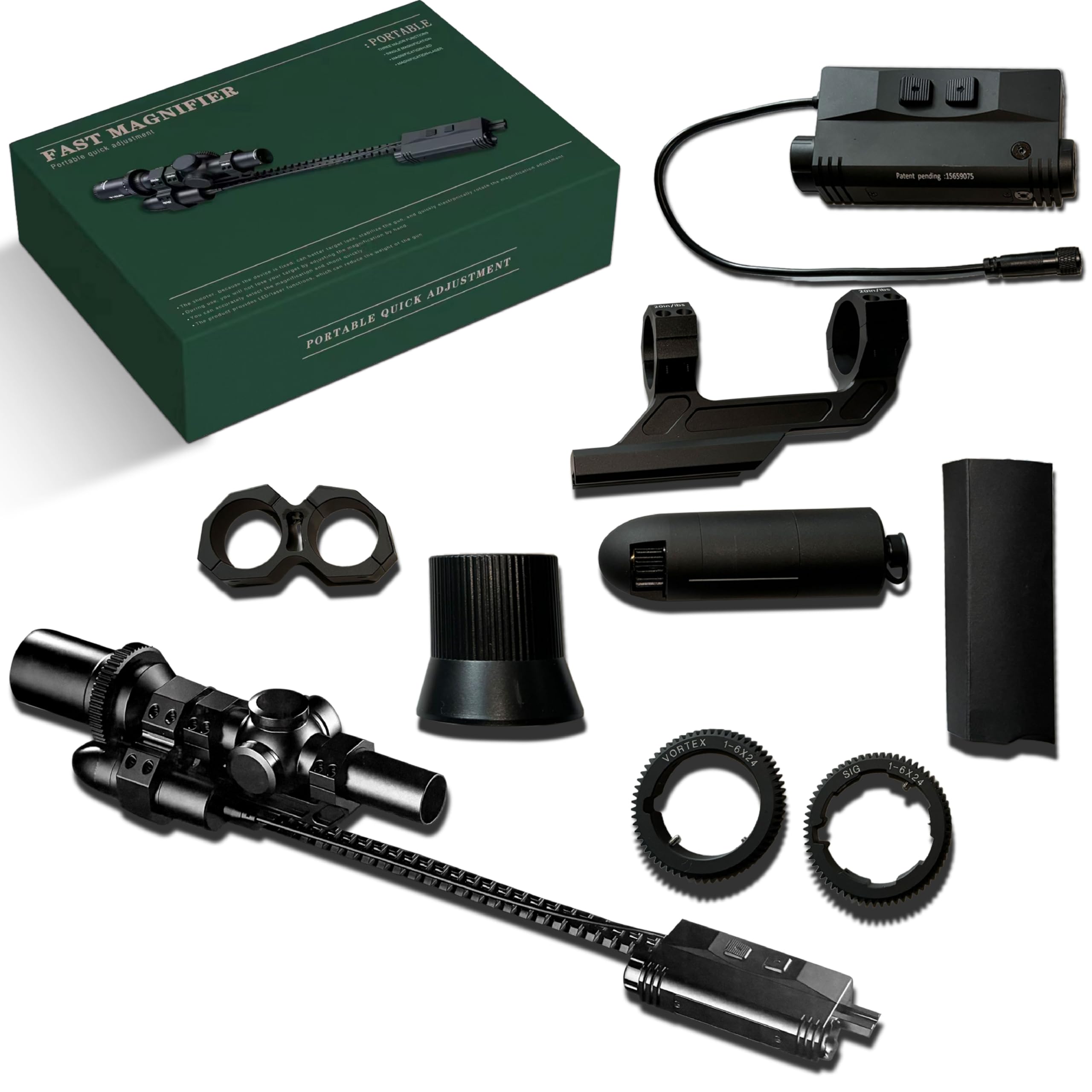 ADE Swift Zoom Adapter Quick Dail Electronic System for Vortex Strike Eagle 1-6x24 and Sig Sauer 1-6x24 Riflescope