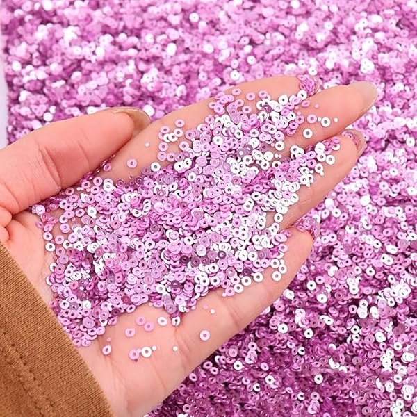 6000 Pieces DIY Glitter Sequins Shiny Sequins Glitter Sequins for DIY Crafts Wedding Decoration White 3mm - 2