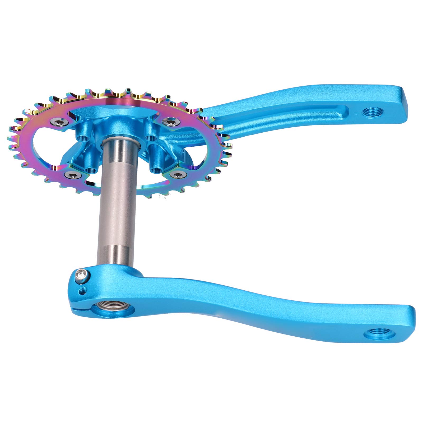 ZK-22 zestaw korbowy do roweru ze stopu aluminium, zintegrowane akcesoria z korbą Single-Speed, 36 zębów, do rowerów (niebieski)