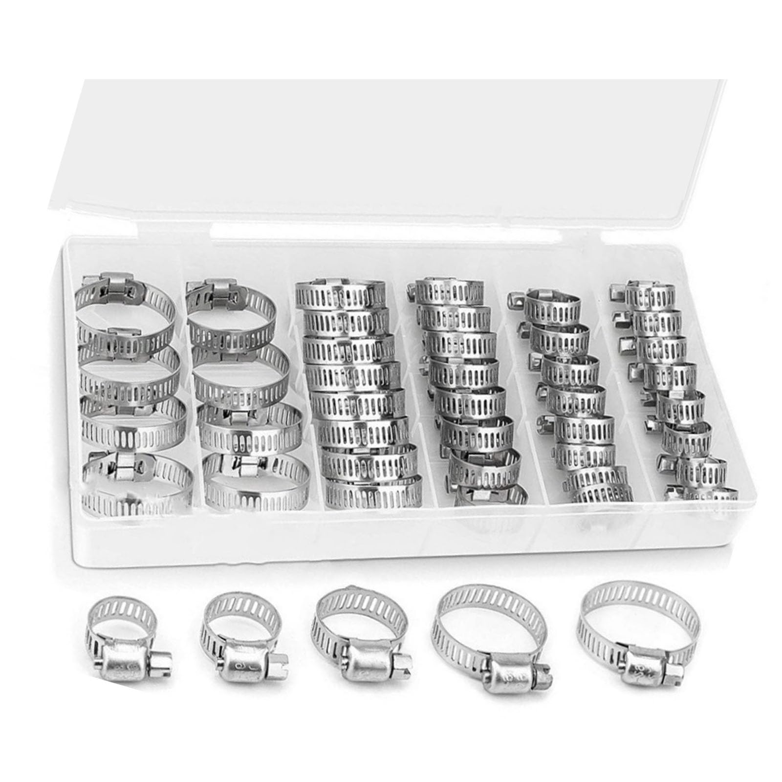 Jazuaiao Multicolor Secure Fastening Rustless Steel Hose Clamps Universals Compatibility Pipes Fastener Set For Mechanical Maintenance Rustless Steel Plumbing Clamps