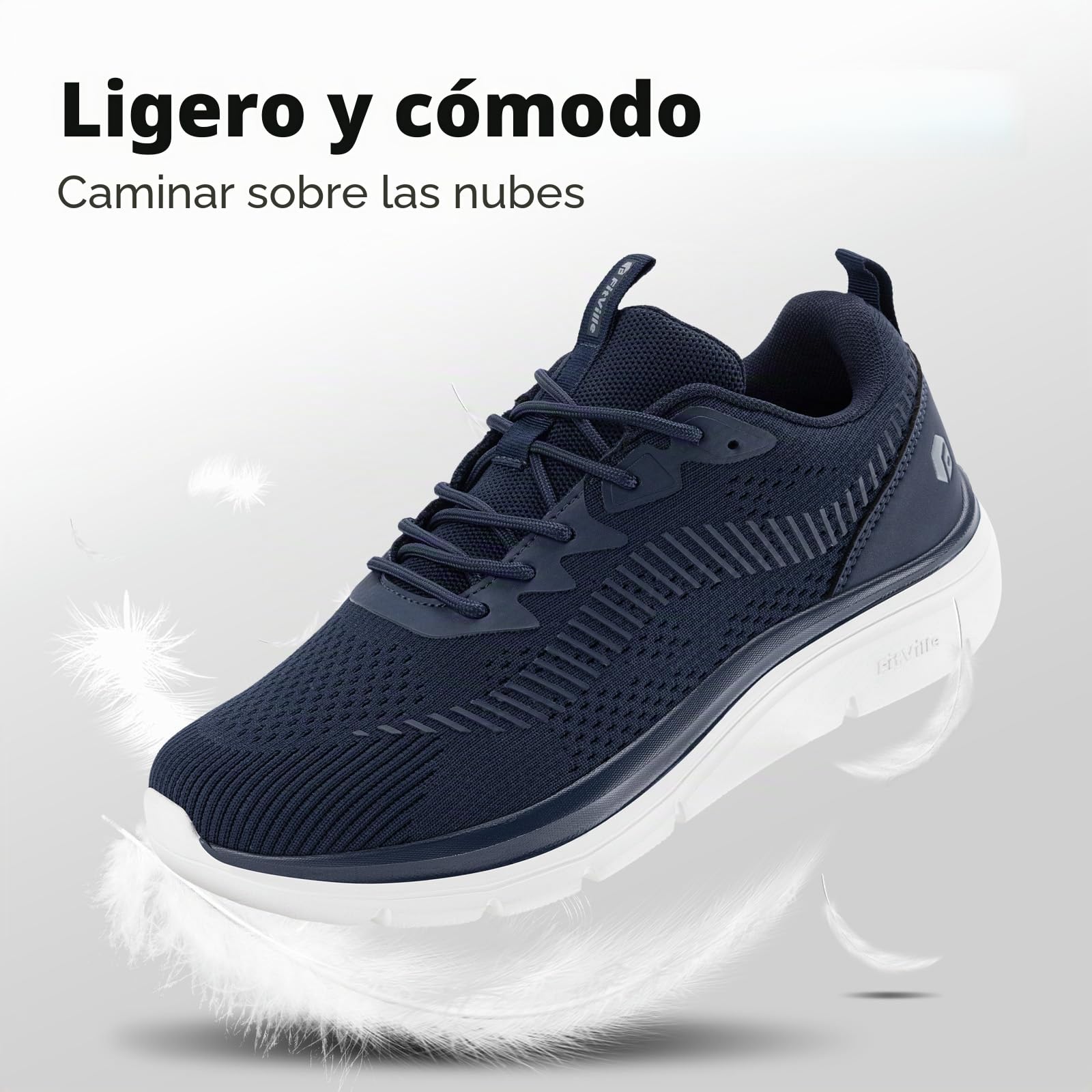 FitVille Zapatillas para Caminar Hombre Extra Anchos Zapatos Ligeros para Walking Transpirables Zapatillas Casual