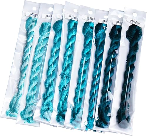 Miniatura 4 de MINGGUXIUYI Natural 100% Mulberry Silk Handmade Embroidery Thread Cross Stitch Threads Friendship Bracelets Floss Crafts Floss 120 Yards Each in 8