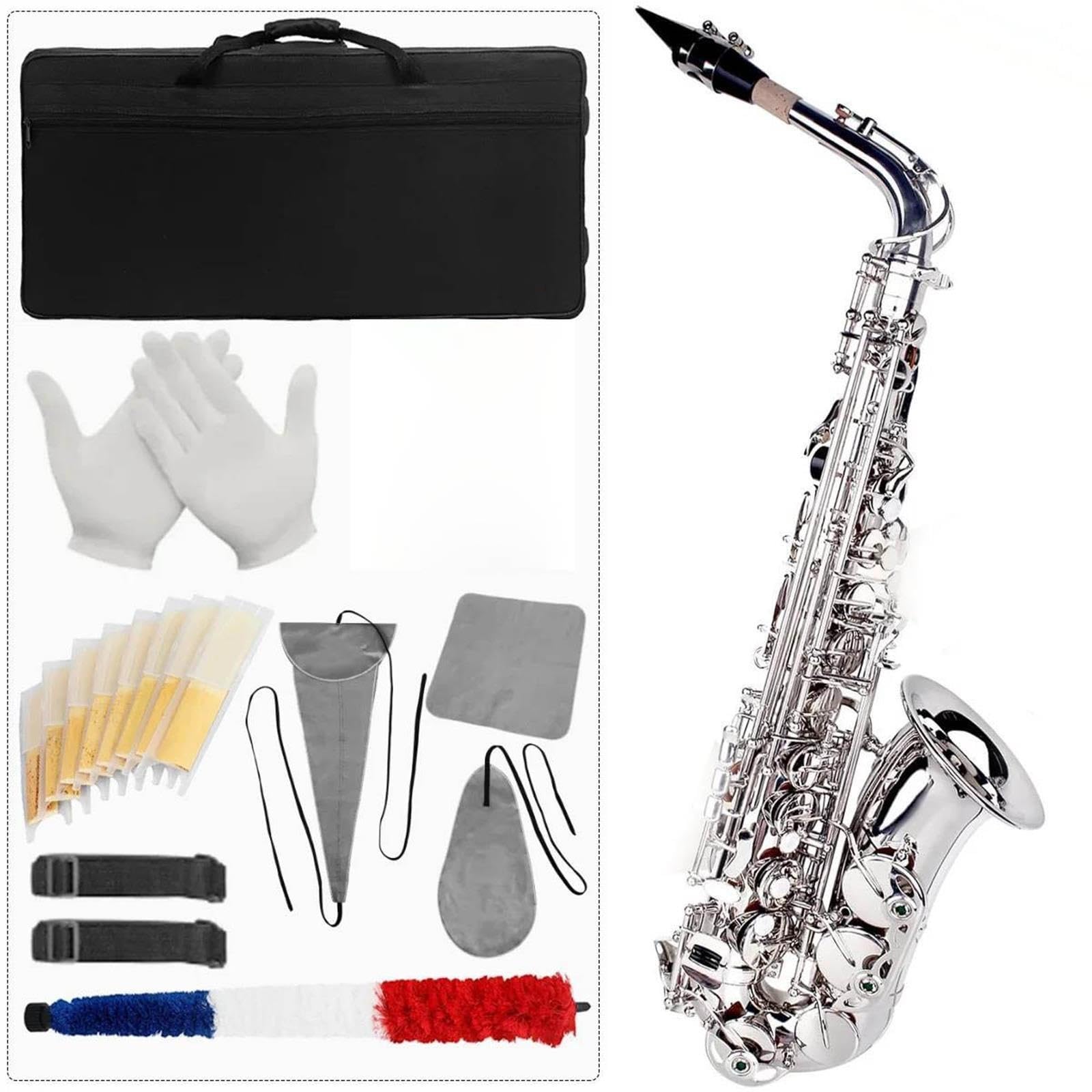 Adulte Saxophone Ensemble De Saxophones Alto À Clé Argentée Mib