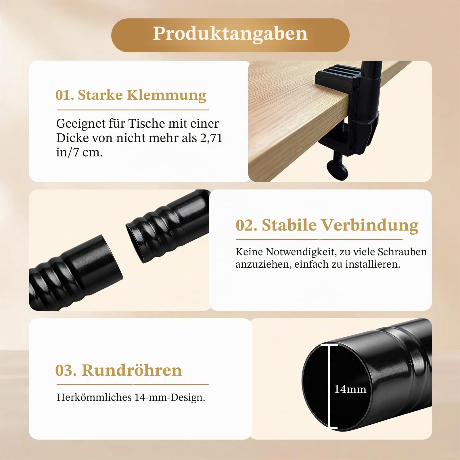 Tischstange Dekostange, QCGNIUI Metall Verstellbar Tischbogen mit Klemmen 40CM-120CM Hoch 80CM-250CM Länge Tischgestell Ballonständer für Hochzeit, Geburtstag, Party, Abschlussfeier