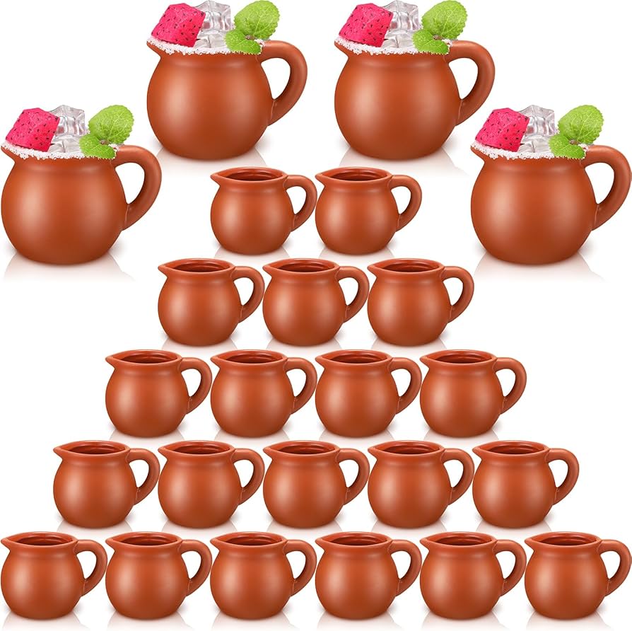 Amazon.com: Gejoy 24 Pcs Pack of 3oz Cantaritos De Barro Mexican