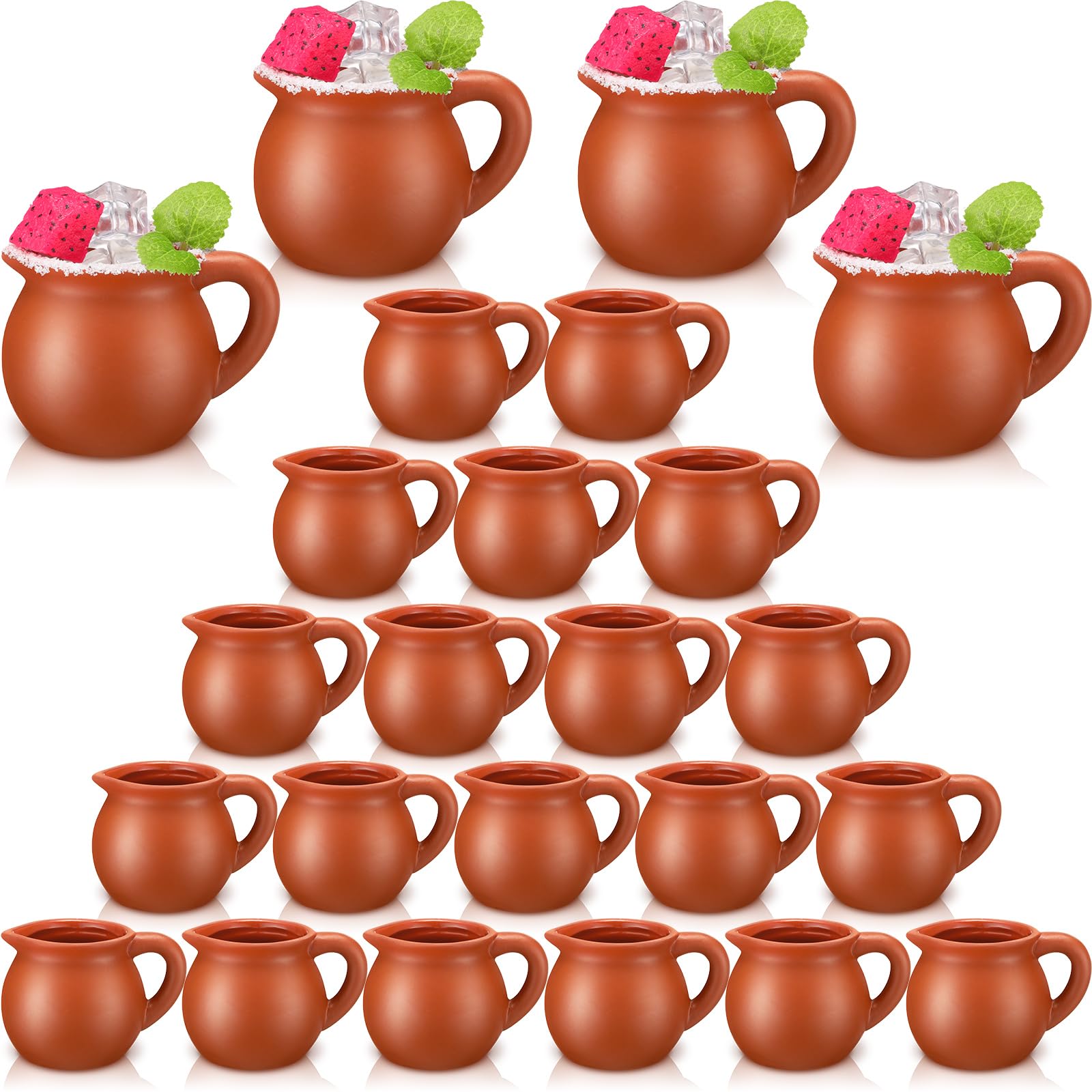Cantaritos de Barro Gejoy pour vos soirées cocktails, mini tasses en terre cuite mexicaines