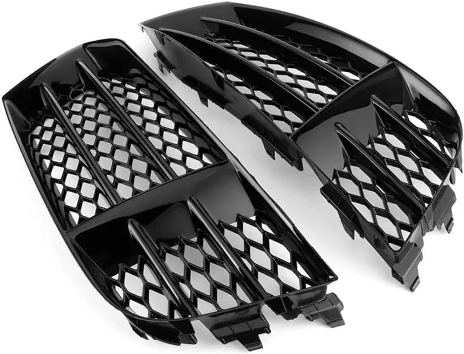 Car Front Bumper Fog Light Lamp Grille Compatible For Audi A5 S5 RS5 B8.5 2013-2016 Glossy Black Grill Cover Mesh Honeycomb(Right side)