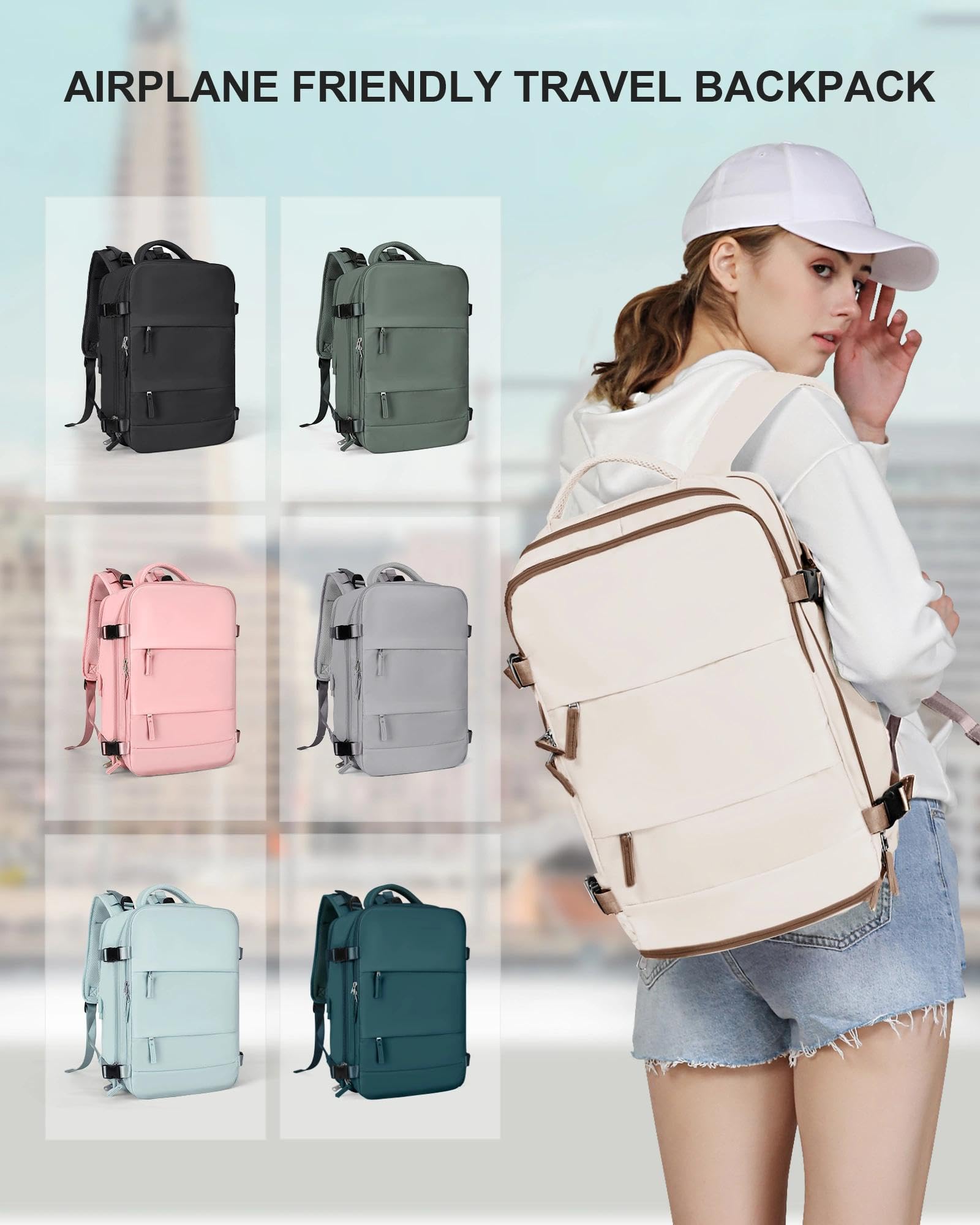 SZLX Zaino Ryanair 40x30x20 Donna Zaino da Viaggio 40x30x20 Wizzair Bagaglio a Mano Uomo per Laptop da 14 Pollici Borse da Cabina Easyjet con Porta Scarpe