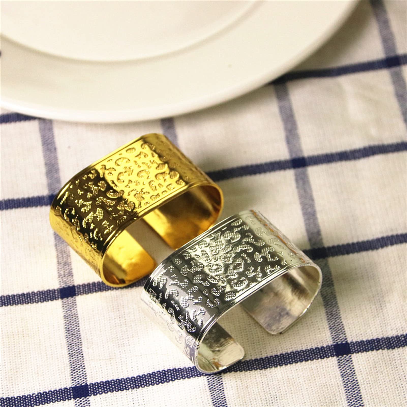 servilletero Anillo de servilleta Gold/Silver Hotel Restaurant Boda Delicate Napbin Anillo Napkin Hebilla Paño Ring Anillo Decoración suave Vajilla 1 0PCS (Color : Gold)