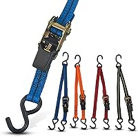 Vista 2 de Cajun Tie Downs - Correa de trinquete de amarre de 3 puntos para moto acuática, Sea Doo y Wave Runner (8 pies, negro)