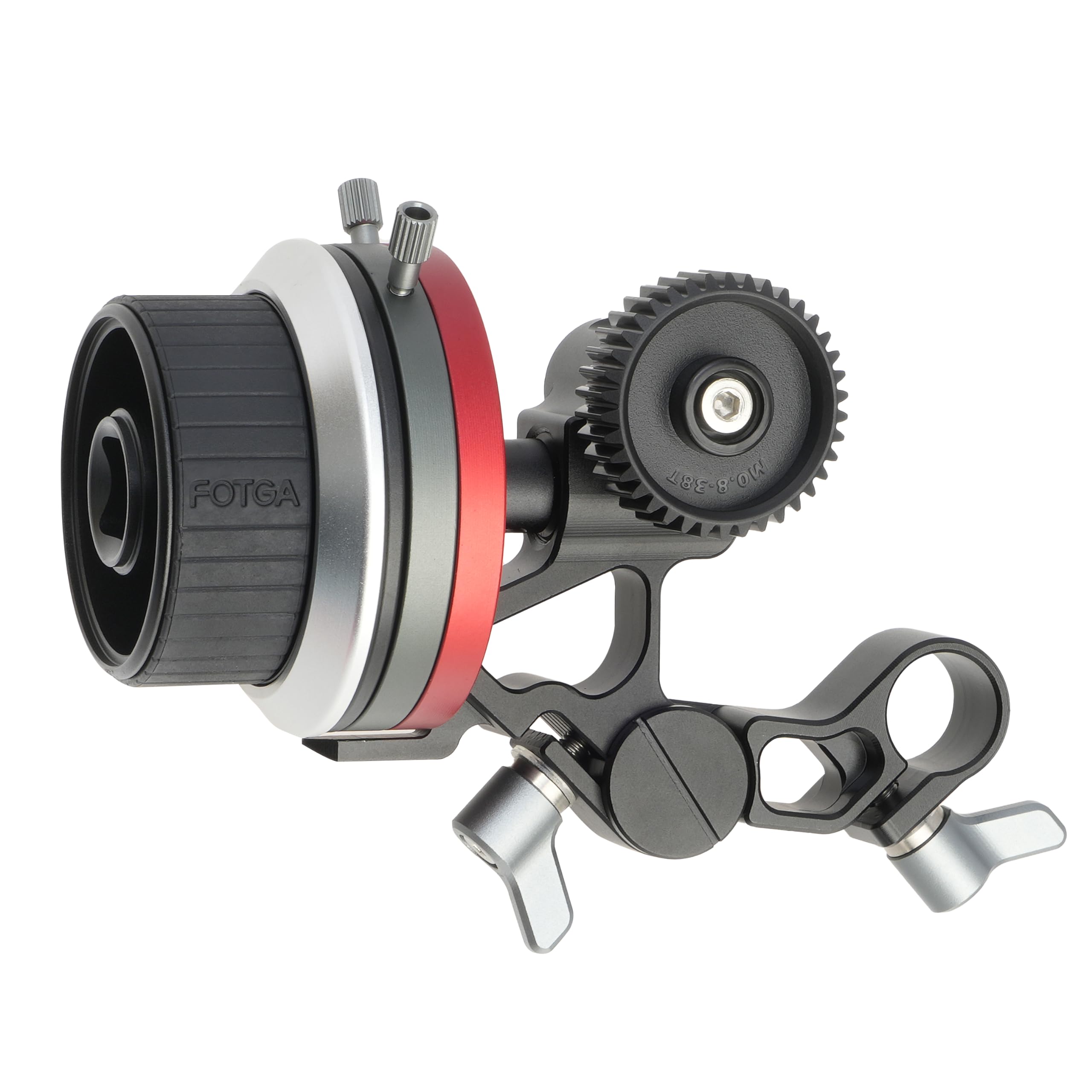 Hersmay Metal Mini Follow Focus A/B Stops Objetivo Follow Focus Lever Camera Focus Puller Compatible 15mm Rod Rig Damping No-slip Handwheel para DSLR Videocámara sin espejo Camera Cage Rig