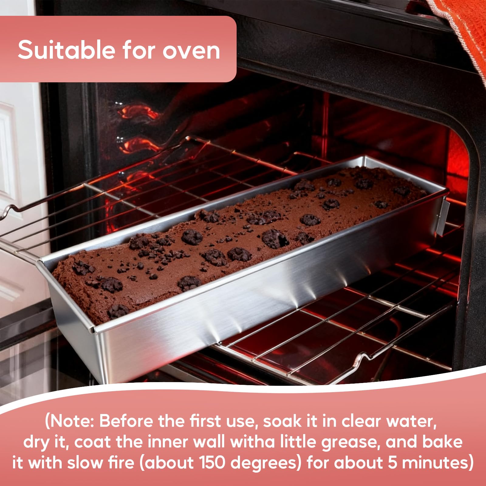 Moule à Tiramisu Rectangulaire, Moule à Gâteau Tiramisu Moule Tiramisu Antiadhésif en Alliage D'aluminium non toxique avec 2 Spatules pour Gâteaux Brownies Gâteaux au Fromage （41.7*10*6cm）