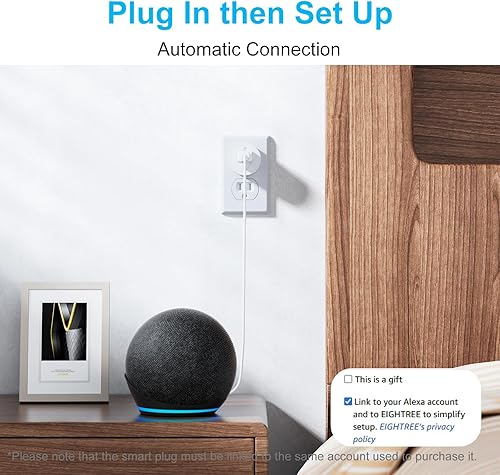 Miniatura 2 de EIGHTREE Enchufes inteligentes compatibles con Alexa, enchufe para conexión directa, control de voz, temporizador de salida, 10A, 2024 nueva