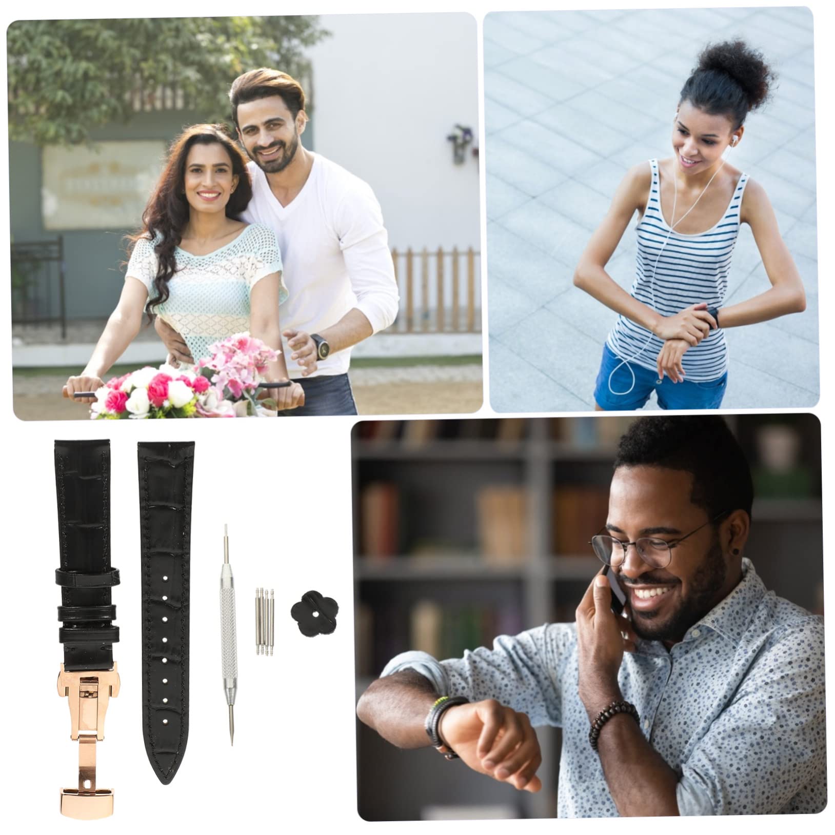 LIFKOME ver accesorios bandas de reloj inteligentes correas de reloj relojes de hombre correa rejoj correa watch correa ajustable para reloj correa para reloj Acero inoxidable Black