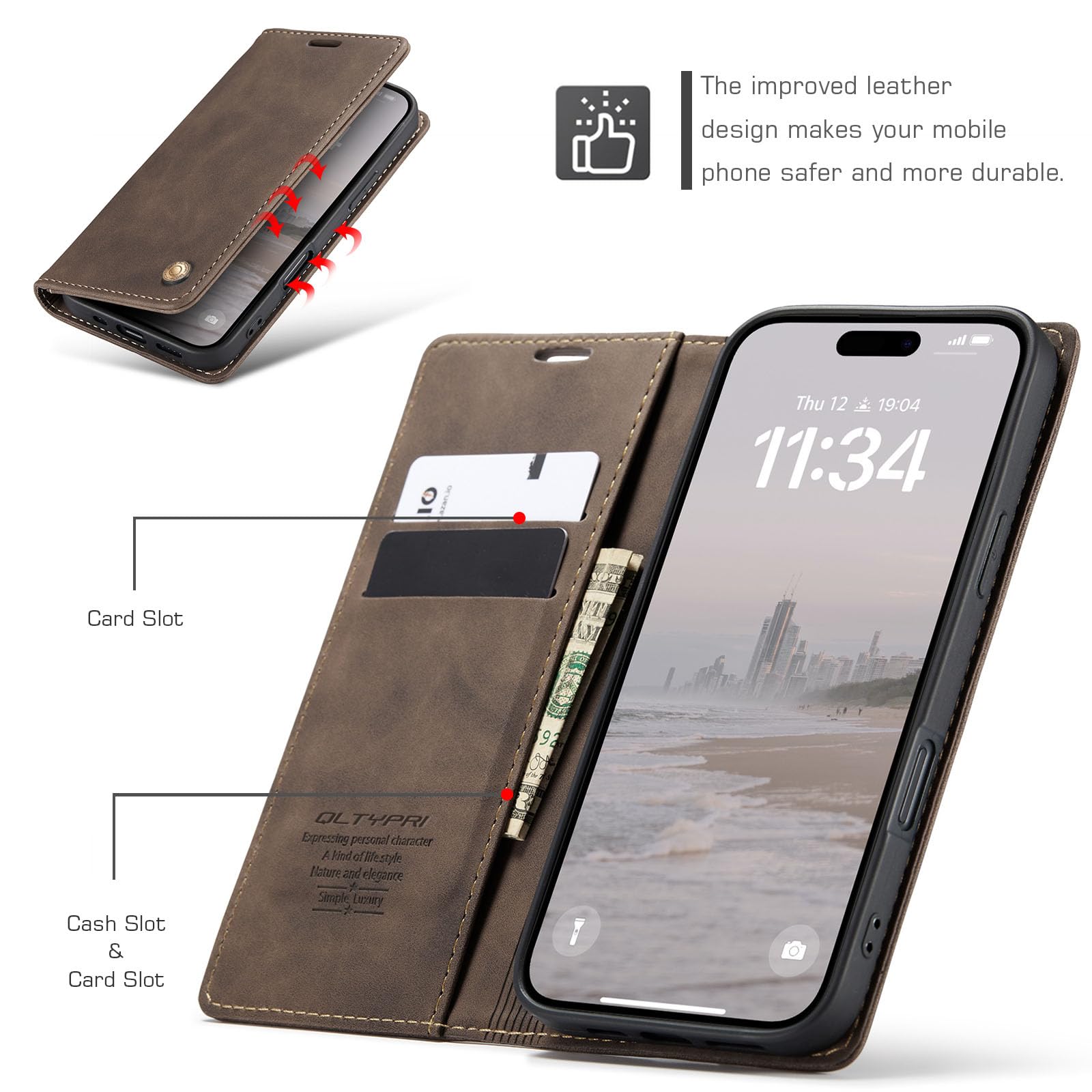 Phone Case For iPhone 16 15 14 Pro Max Plus 16e 13 12 11 Pro Max Mini Wallet Case with Lanyard Kickstand Shockproof TPU PU Leather 2026 - GBP £18