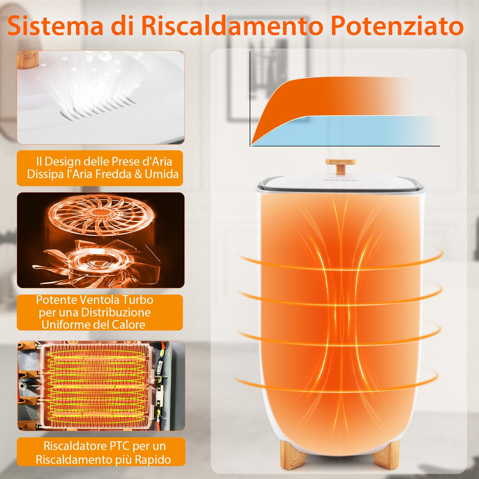 RELAX4LIFE Scaldasalviette 35L Acciaio Inox Caldo Asciutto Spegnimento Automatico
