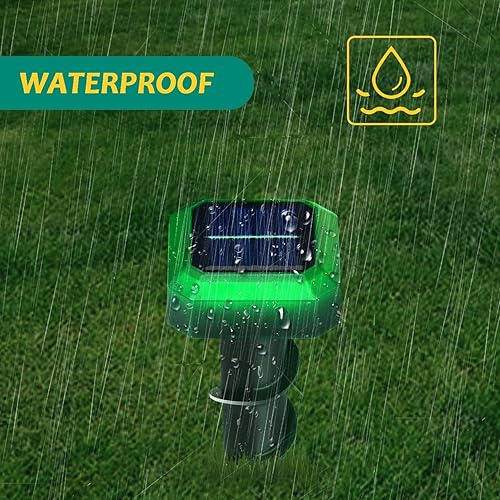 Miniatura 7 de Paquete de 2 repelentes de ratones de energía solar 2024 con estacas en forma de tornillo para exteriores, repelente ultrasónico de topos para