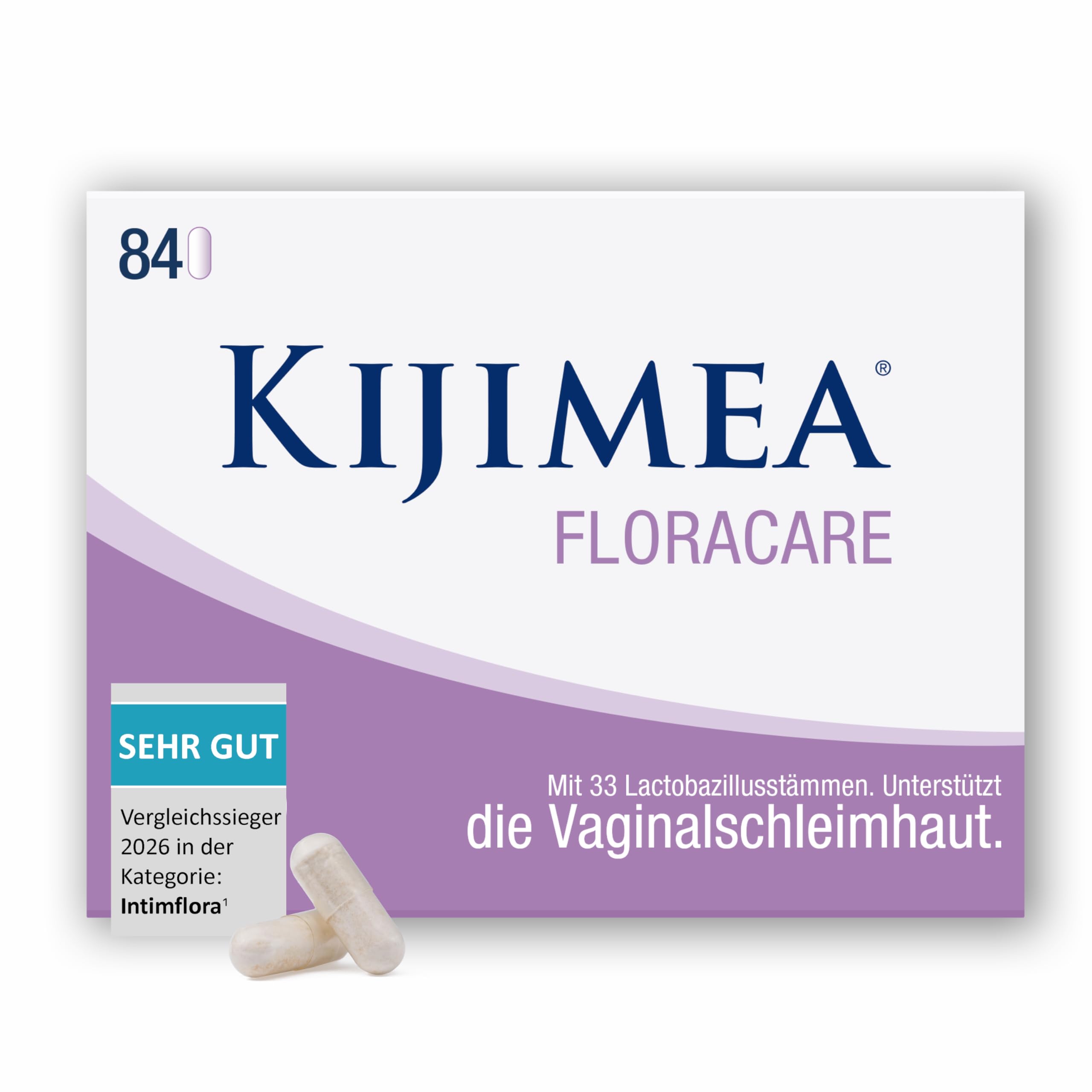 Kijimea FloraCare – der natürlichen Scheidenflora nachempfunden | 33 speziell abgestimmte Milchsäurebakterien in hoher Dosierung + Vitamin B2, B3, B7, Folsäure und Zink - 84 Stk