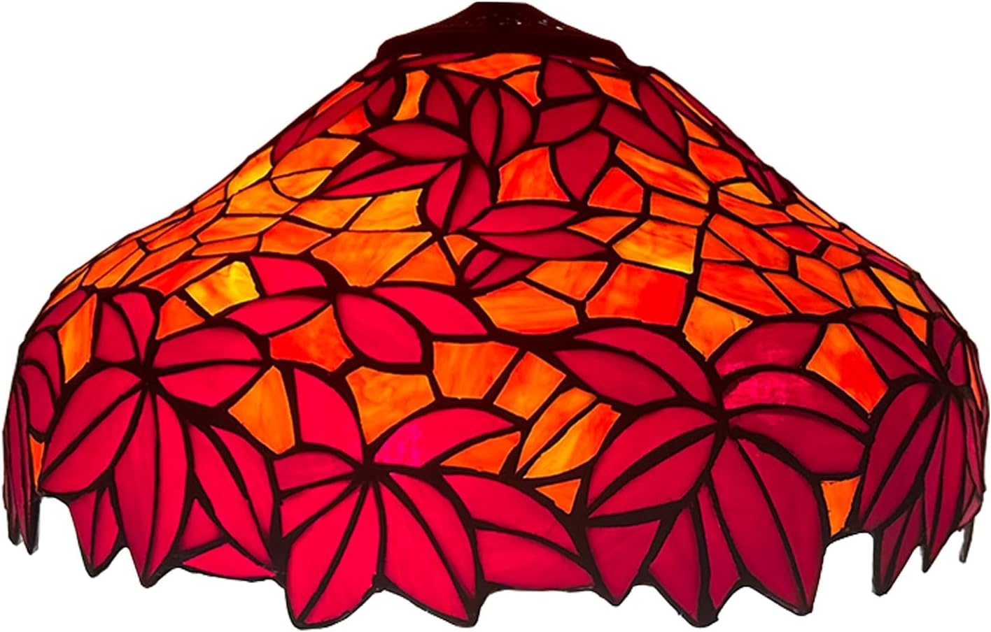 Tiffany Lamp Shade Replacement, W16H9 Inch Stained Glass Wisteria & Leaves Style Lampshades, Only Handmade Retro Cover Replacement for Table Lamp Pendant Light Floor Lamp Ceiling Fixture,Green