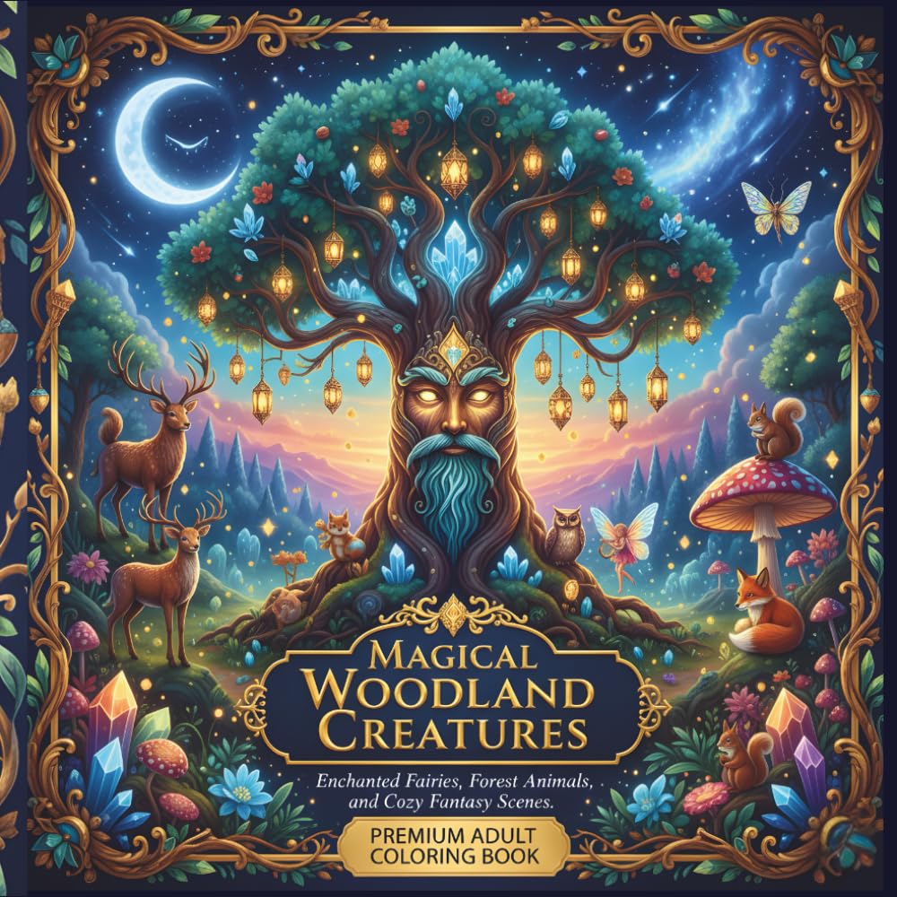 Magical Woodland Creatures: An Enchanted Forest Coloring Book for Adults | Whimsical Woodland Animals, Fairies & Fantasy Scenes – A Perfect Gift for Relaxation & Creativity