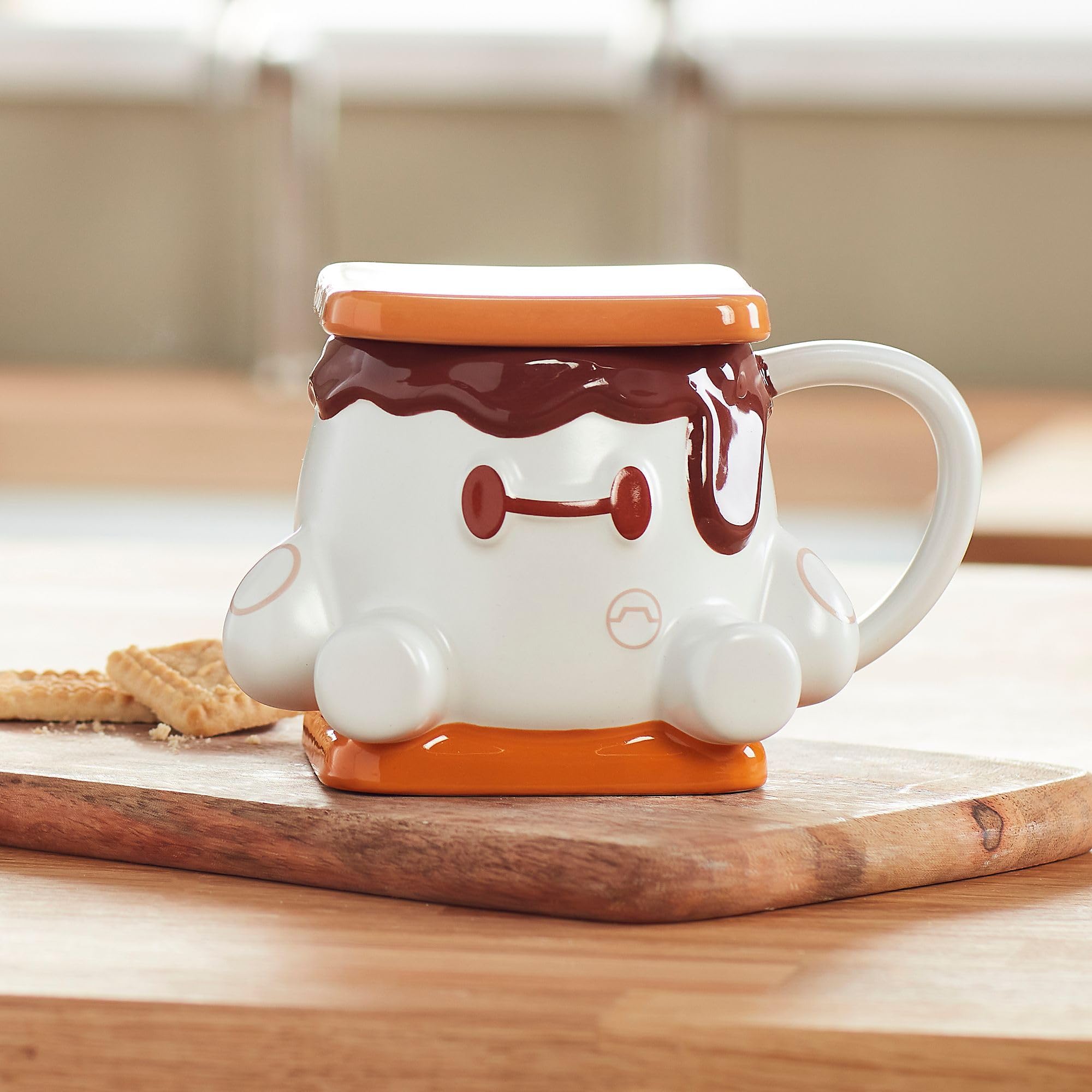 Amazon.com | Disney Store Official Baymax S'More Disney Munchlings Baked  Treats Mug, Big Hero 6, 455ml, Sculpted Stoneware Drinking Cup with Lid,  Morning Brew Beverage Holder, Brown: Coffee Cups & Mugs