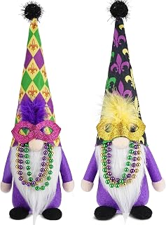 Mardi Gras Gnome Decor 2Pack Handmade