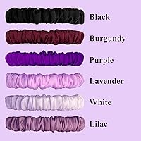 Vista 2 de Juego de 6 piezas de coleteros de seda 100% pura morera - 6 colores elegantes y chic, coleteros delgados de seda para rabo de caballo - Sin daños