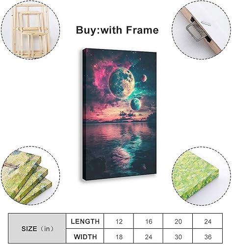 Miniatura 2 de Imaginative Cosmic Nebula Print  Retro Futuristic Space Wall Decor Art Wall Decoration Poster Family Bar Restaurant Garage Cafe Art Sign Gift Frame
