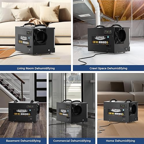 Miniatura 7 de ALORAIR Deshumidificador Wi-Fi Energy Star de 120 PPD para espacio de rastreo, sótano y uso comercial, control de aplicación con bomba y manguera,