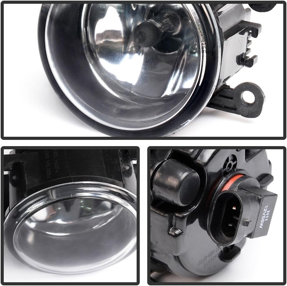 G-PLUS Right And Left Side Fog Light Lamps Compatible with Assembly With H11 Bulbs Compatible with Ford Acura Compatible with Honda For Suzuki For Lincoln For Jaguar