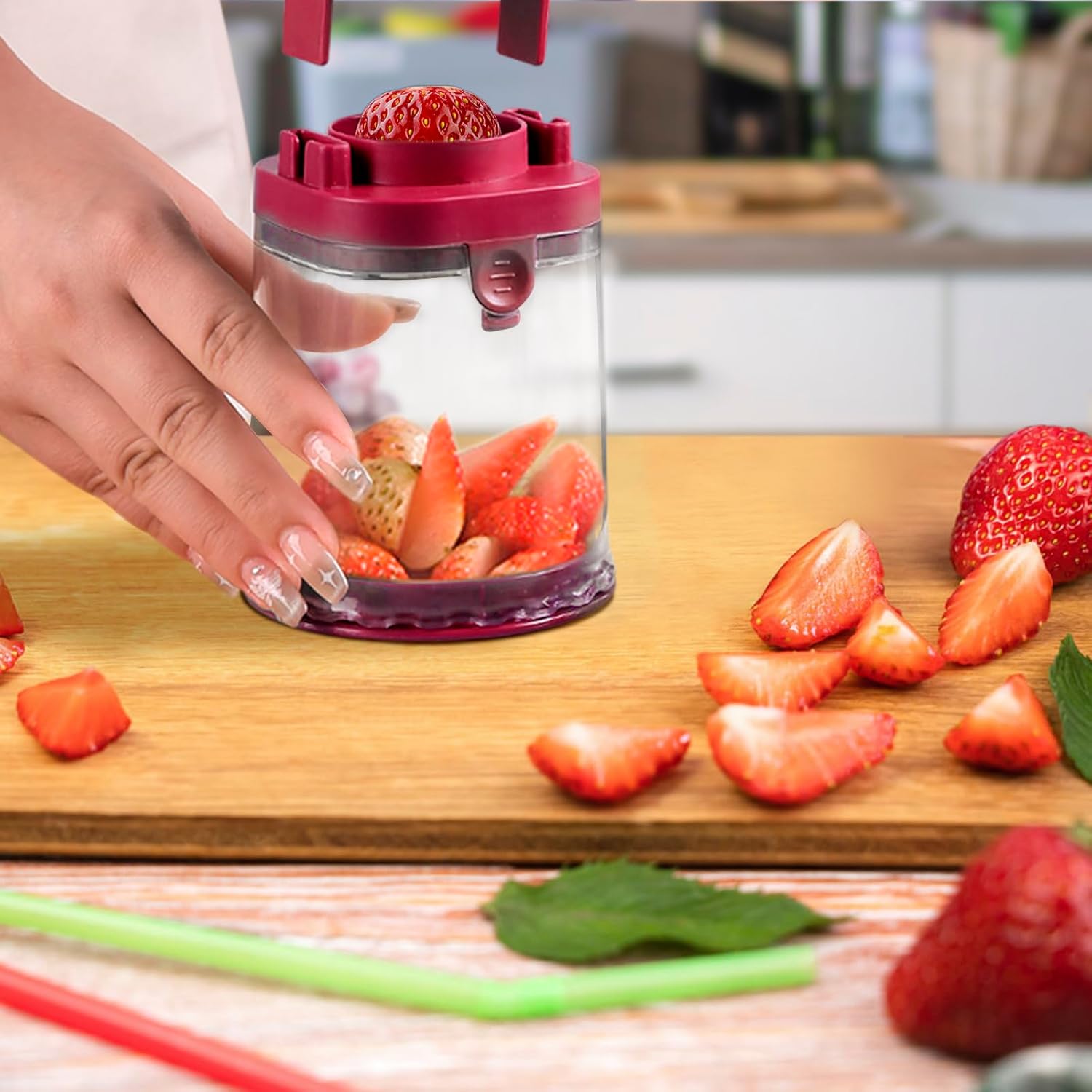 Fruit Slicer Cup: Stberry Slicer - Tomato Grape Cutter Cup - Egg