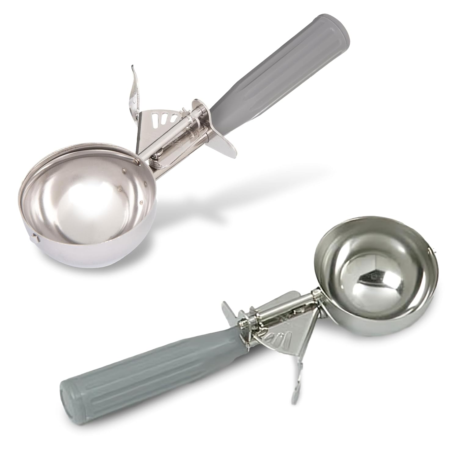 Carlisle FoodService Products 60300-8 Stainless Steel Portion Control Disher Scoop, 4 oz, Gray, Pack of 12