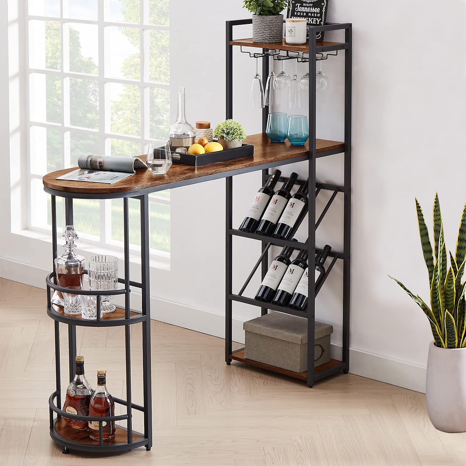 Teisson Bar Table, Coffee Bar Height Table, Kitchen Tall