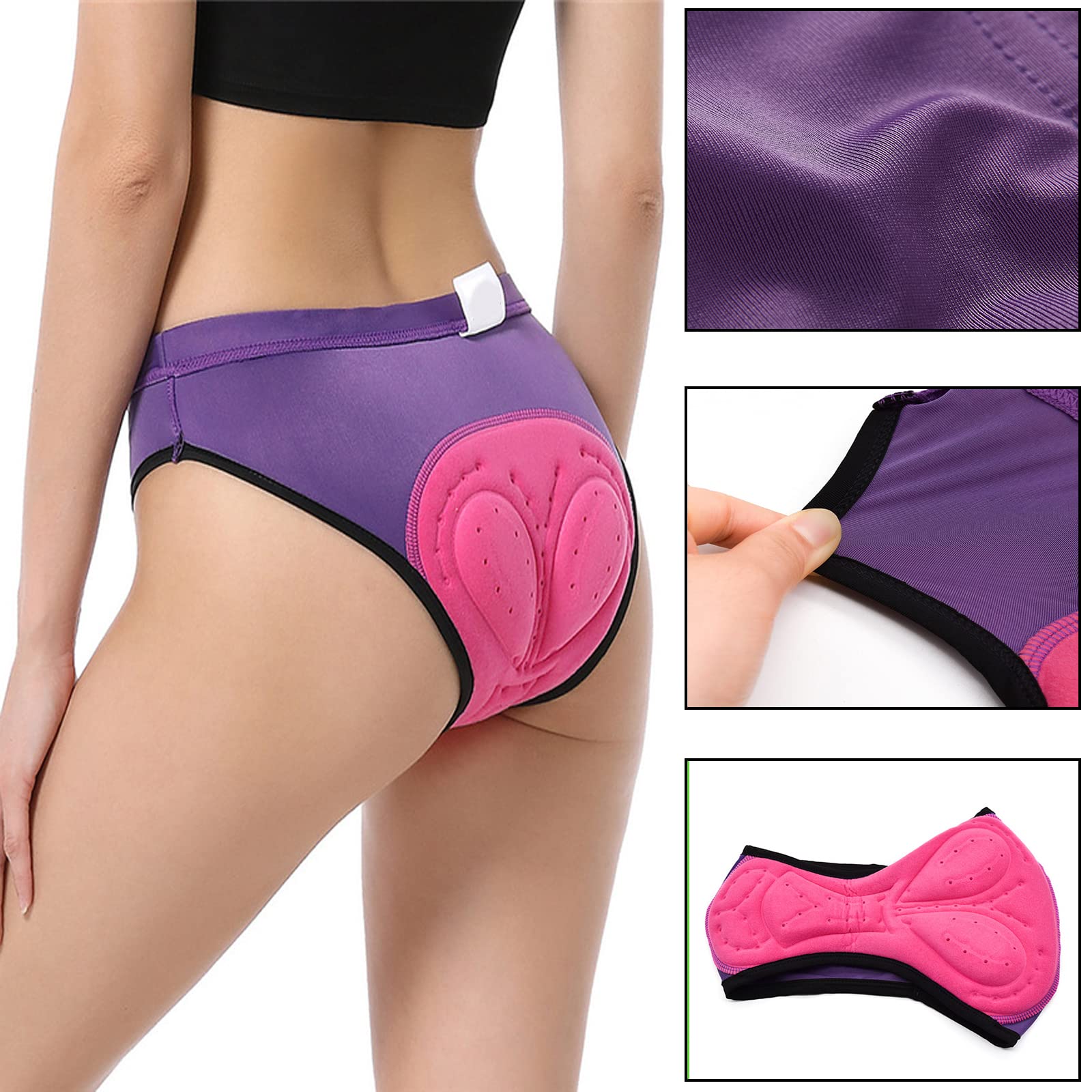 Mutande da Ciclismo da Donna, Mutande da Ciclismo Imbottite con Fondello in Gel 4D Biancheria Intima da Bicicletta Mutande da Ciclismo Elastiche e Leggere Pantaloncini(Size:S,Color:Grigio)
