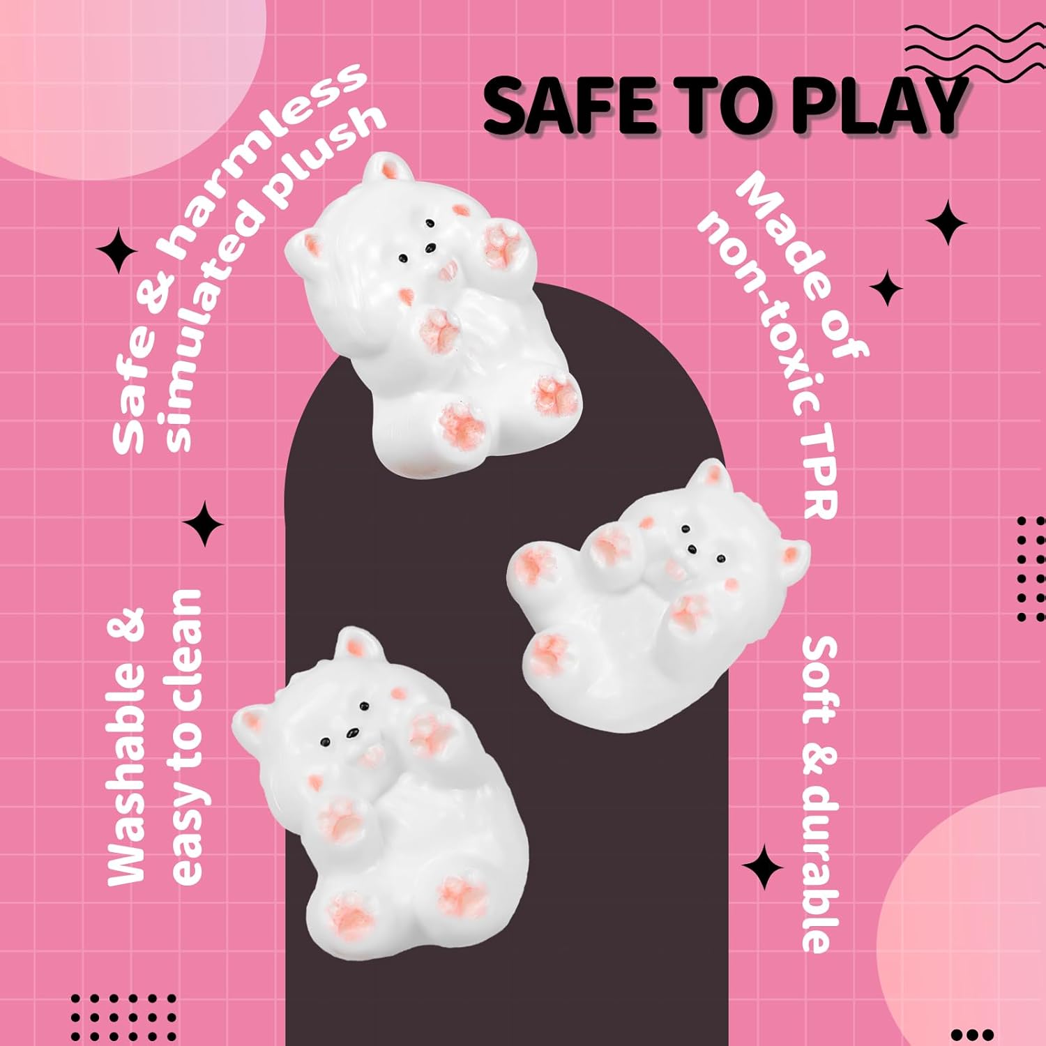 Handmade Taba Squishy Puppy Toy, Cute Silicone Dog Squishy, Sticky Puppy Squeeze Stress Relief Fidget Toy, Kawaii Desk Sensory Toy for Kids Teens & Adults, Novelty Gift