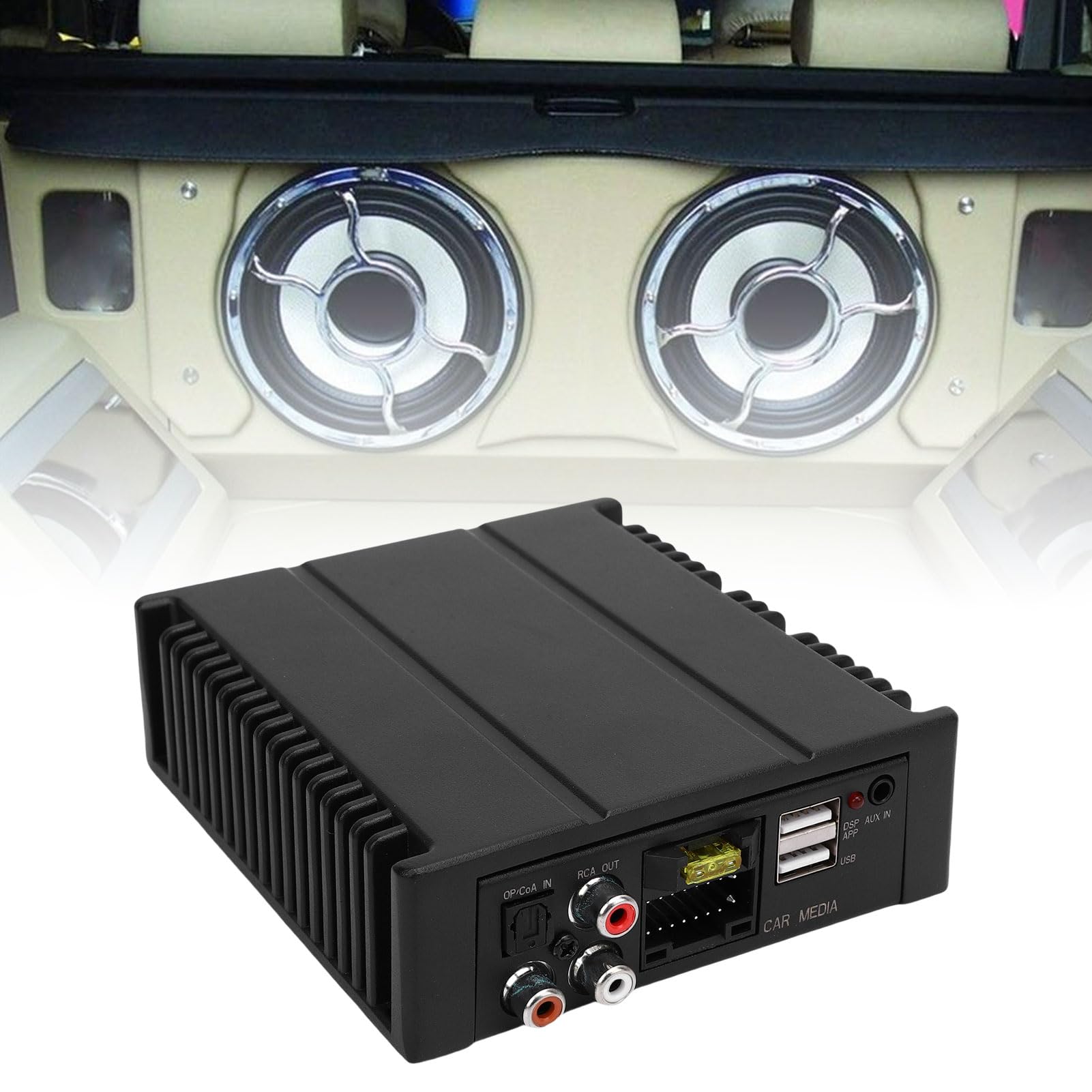 Shkalacar Amplificador de Potencia DSP para Coche 4x80W 320W