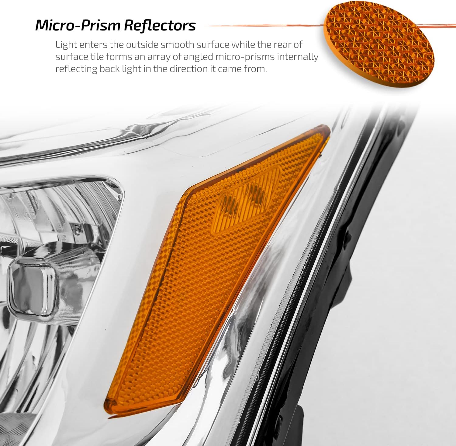 AKKON - Fits 2013-2017 Chevy Traverse [Halogen Type] Chrome Headlights Headlamp Pair Driver Left+Passenger Right