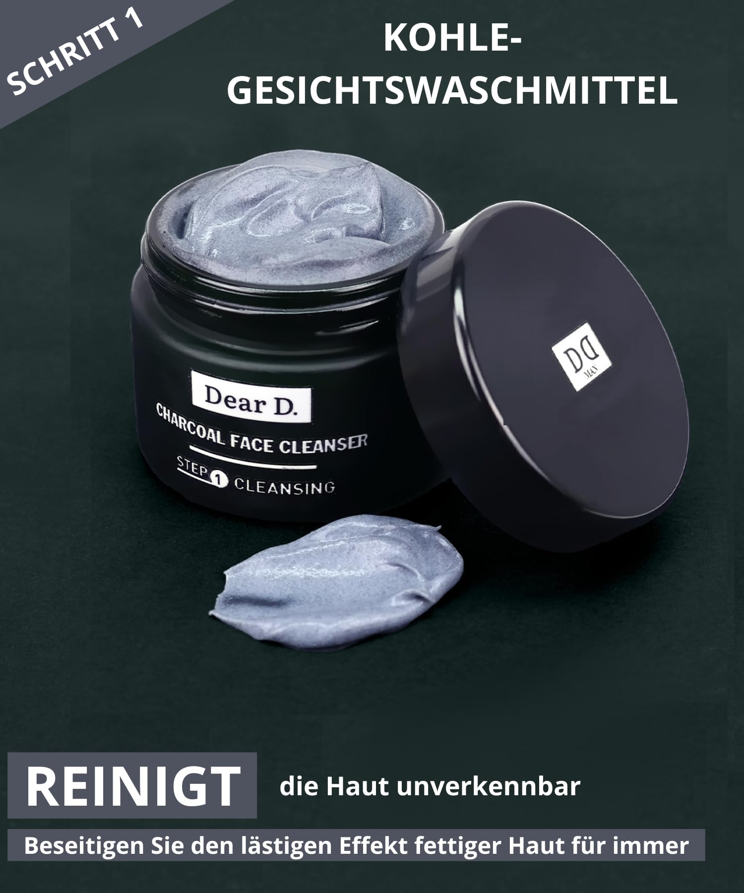Dear D. Box Kit Hautpflege für das Superior-Gesicht | 4-Schritte-Routine mit Gesichtswäsche, Gesichtspeeling, Feuchtigkeitscreme, Augenkonturcreme | Set Hautcremes für Männer Made In Italy