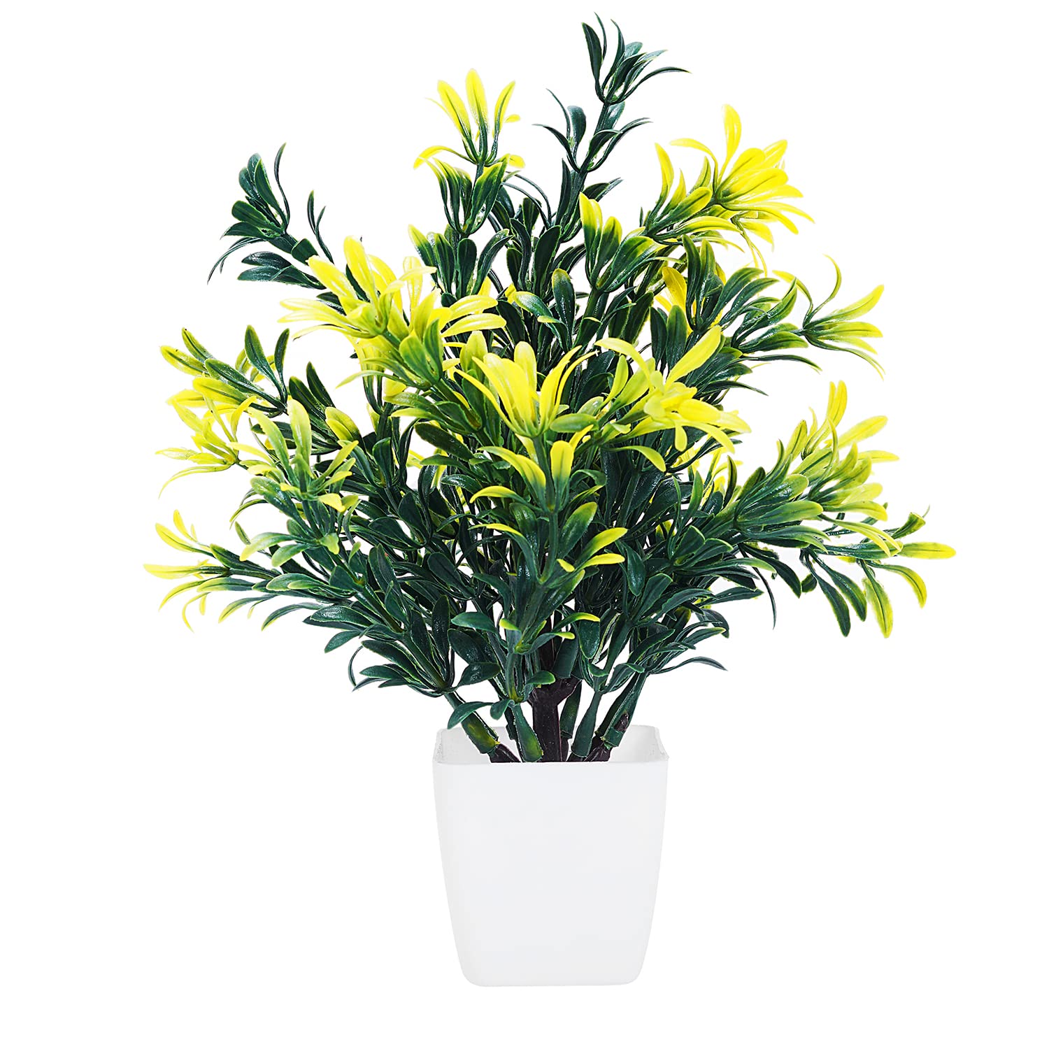 Dekorly Artificial Plants with Square Pot | Artificial Plants for Indoor Balcony Decor | Tabletop Desk Decoration | Fuax Plants for Home Office Decor (Multi-16) 1
