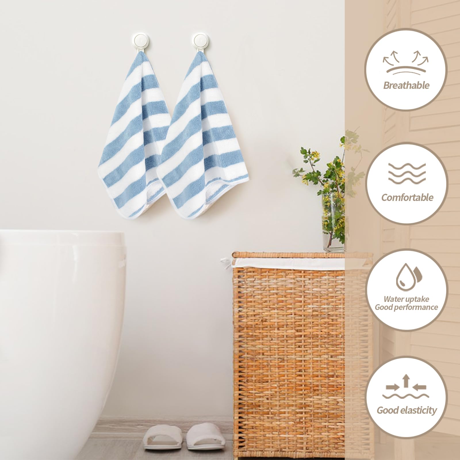 KinHwa Toallas de mano suaves de microfibra para baño, toallas absorbentes para invitados pequeños, toallas gruesas de cara de 30 cm x 50 cm, paño de secado rápido para baño, spa, gimnasio, paquete de