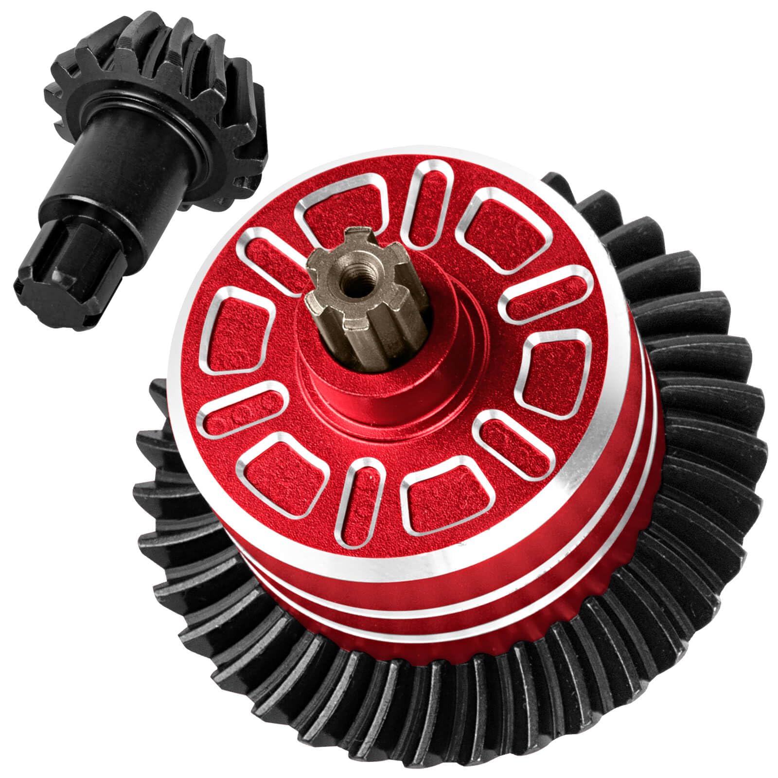 BRCatWPark Speed Up 35T Front Rear Differential & 14T Main Gear Upgrades Part for 1/10 Bigrock Granite Senton Vorteks 3S BLX Kraton Outcast 4S BLX,1/8 Typhon Vendetta 3S BLX Infraction,Red