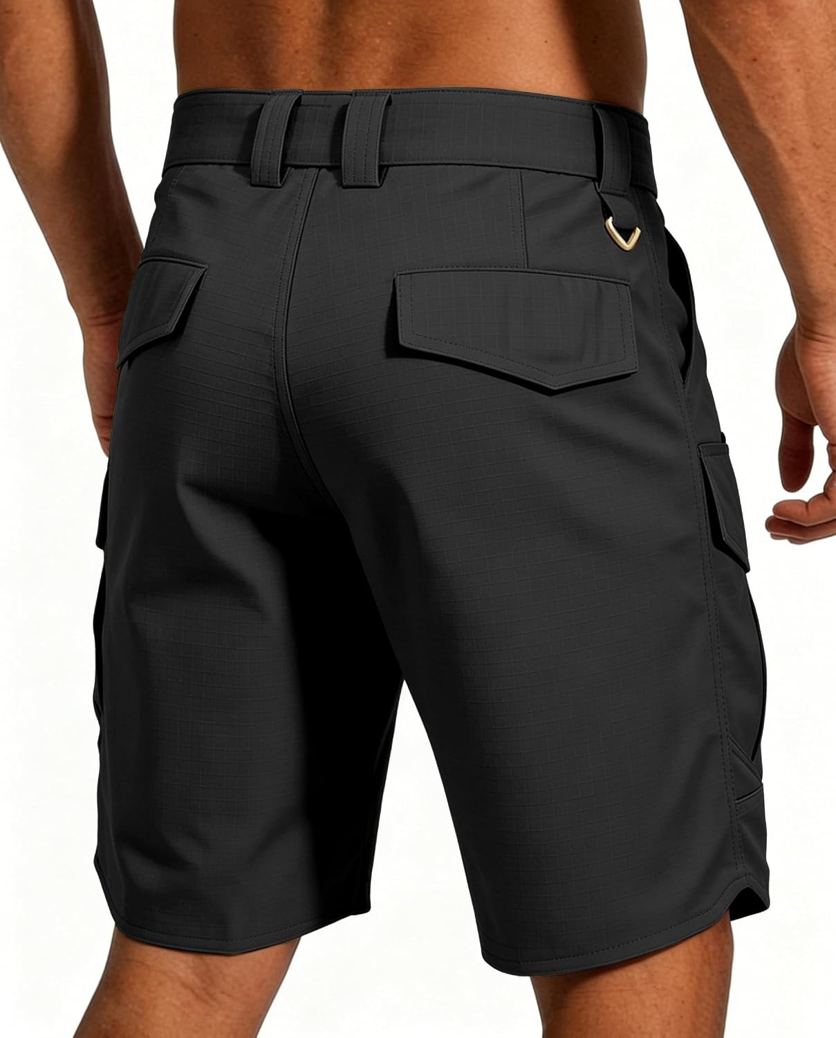 Men's Cargo Shorts, Waterproof Ripstop Stretch Tactical Shorts Casual Hiking Golf Outdoor Work Shorts with Pockets (No Belt)