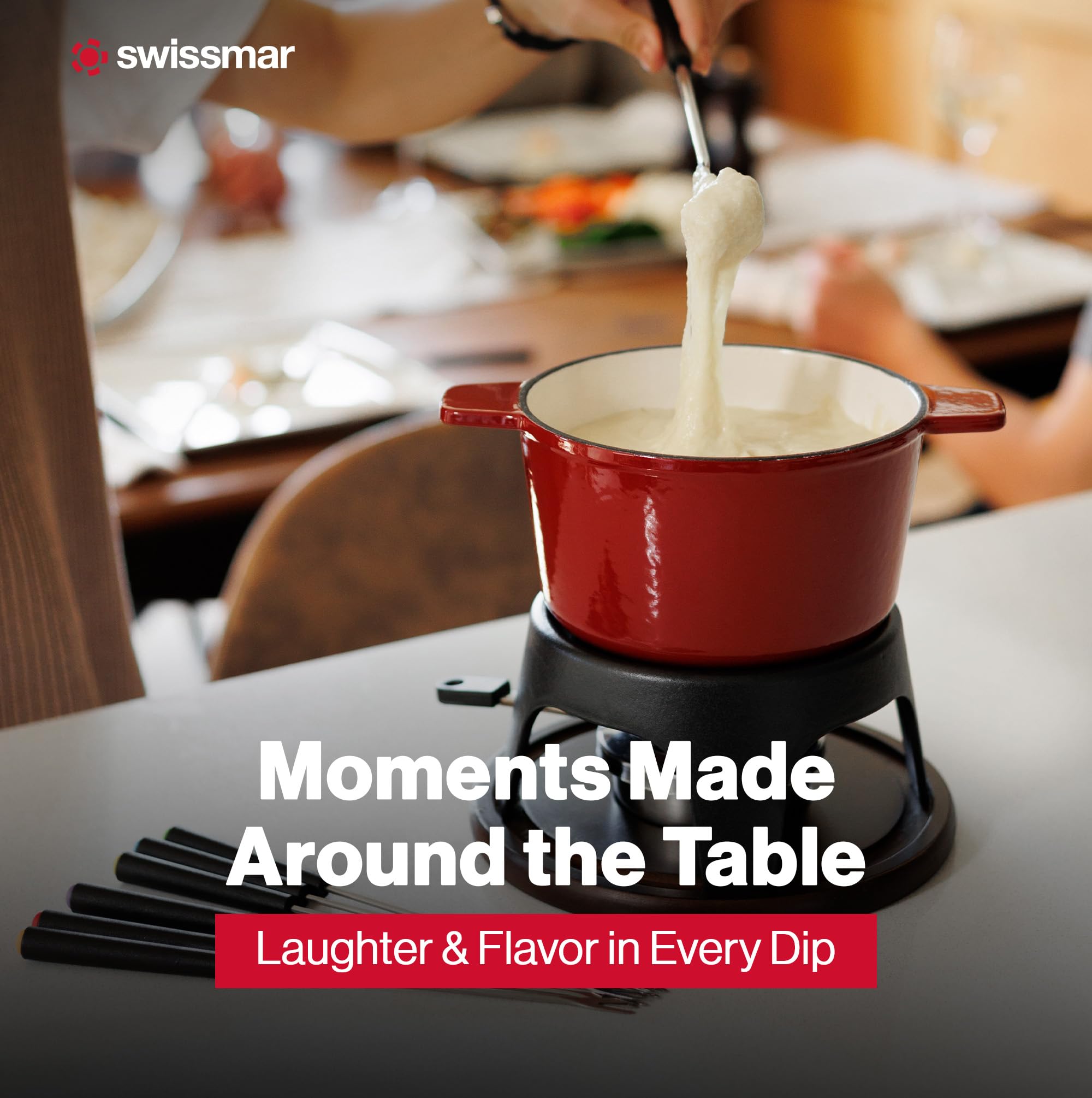 Swissmar Sierra Appareil a Fondue Pour 4 Personnes, 1.6L Fondue au Fromage, Fonte d'aluminium, Coffret Cadeau